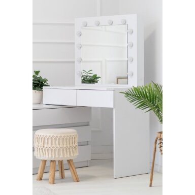 Kosmetinis staliukas Carla 12 LED su komoda White