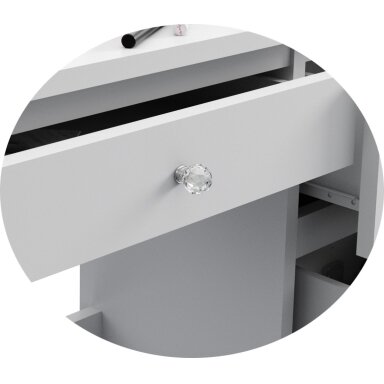 Kosmetinis staliukas Madlen 12 LED Baltas