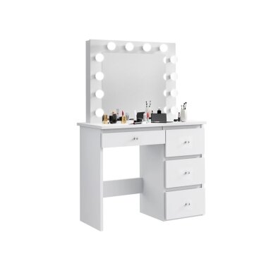 Kosmetinis staliukas Madlen 12 LED Baltas