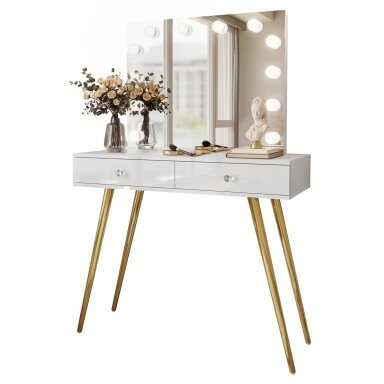 Kosmetinis staliukas SIN+ Gold Elite Baltas