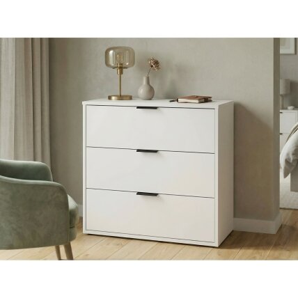 Komoda LINEA 80 cm su 3 stalčiais – balta 3 Komoda LINEA 80 cm su 3 stalčiais – balta 3