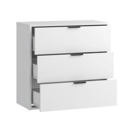 Komoda LINEA 80 cm su 3 stalčiais – balta 1 Komoda LINEA 80 cm su 3 stalčiais – balta 1