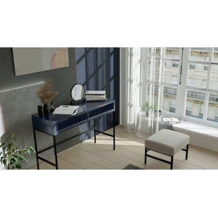 Konsolė-tualetinis staliukas WAVE su stalčiais Spalva: indigo (tamsiai mėlyna) 2 Konsolė-tualetinis staliukas WAVE su stalčiais Spalva: indigo (tamsiai mėlyna) 2