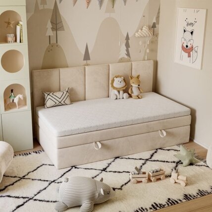 Kontinentinė lova ELZA MINI, Balta 1 Kontinentinė lova ELZA MINI, Balta 1