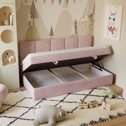 Kontinentinė lova ELZA MINI, Rožinė 3