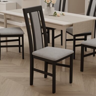 Valgomojo kėdė RAW Spalvos: Riviera 91 (šviesiai pilka), medienos atspalvis: juoda