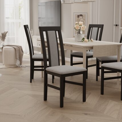 Valgomojo kėdė RAW Spalvos: Riviera 91 (šviesiai pilka), medienos atspalvis: juoda 3