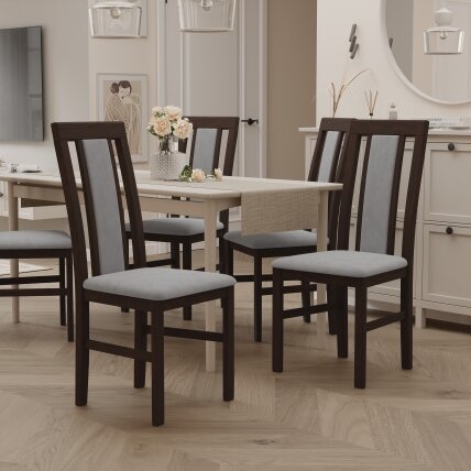 Valgomojo kėdė RAW Spalvos: Riviera 91 (Šviesiai pilka), medienos atspalvis: Riešutas 1 Valgomojo kėdė RAW Spalvos: Riviera 91 (Šviesiai pilka), medienos atspalvis: Riešutas 1