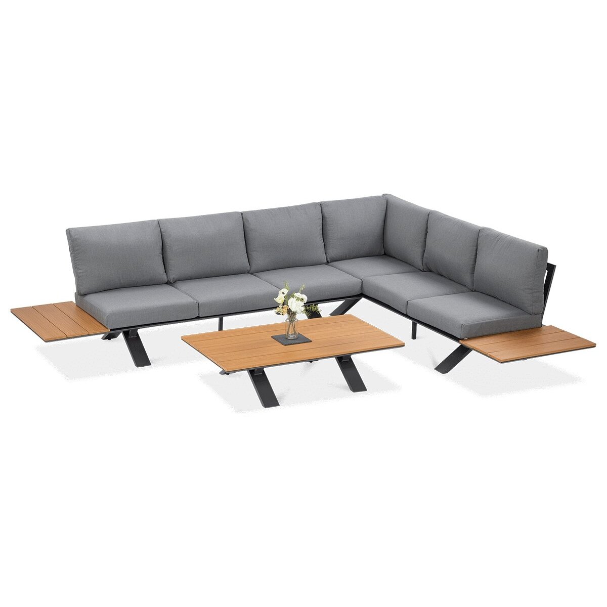 Lauko baldai kampas SORRENTO WOOD Graphite