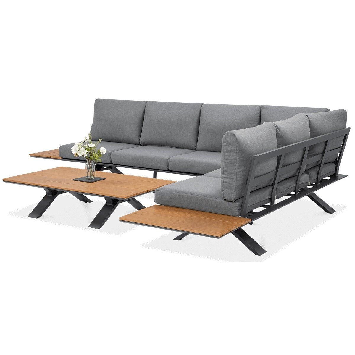 Lauko baldai kampas SORRENTO WOOD Graphite 10