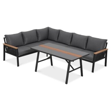 Lauko baldai kampas ASCONA DINING Dark Grey