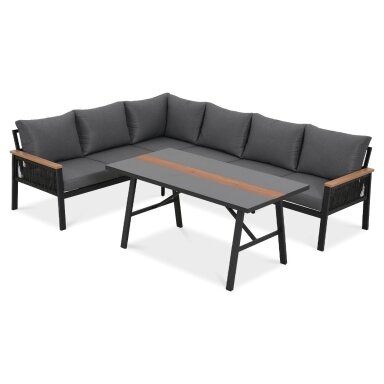 Lauko baldai kampas ASCONA DINING Dark Grey