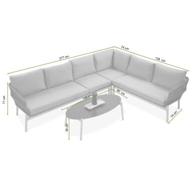 Lauko baldai kampas PARIS CAFFE Grey - AVRAHOME