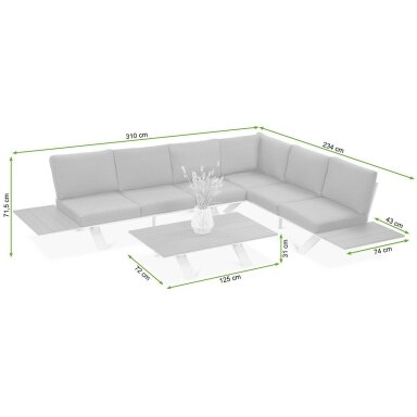Lauko baldai kampas SORRENTO WOOD Graphite