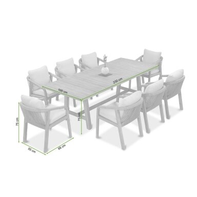 Lauko baldai komplektas MARIGOLD 8+1 Dining - Furrore