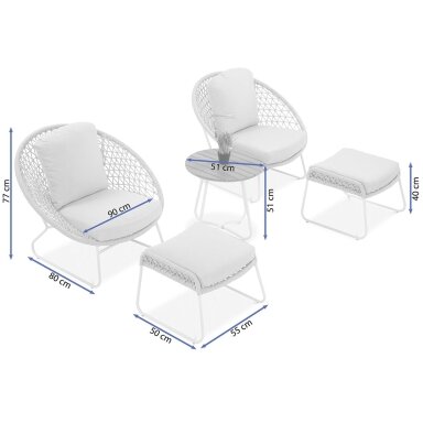 Lauko baldai poilsiui AMANTI DUO Light Beige - AVRAHOME