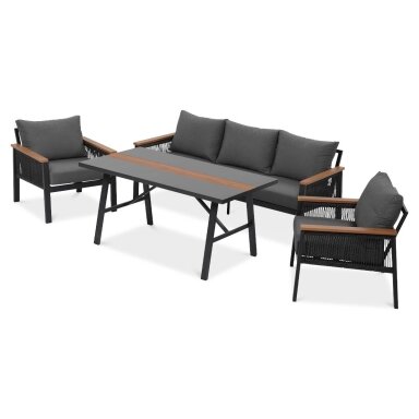 Lauko baldai terasai ASCONA DINING GREY 2+1