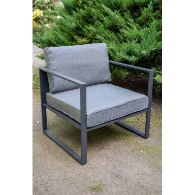 Lauko baldų komplektas MOSTRARE ARMCHAIR Tamsiai pilkas aliuminis