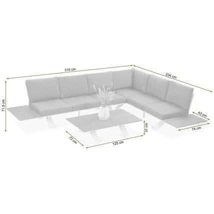 Lauko baldai kampas SORRENTO WOOD Graphite 1