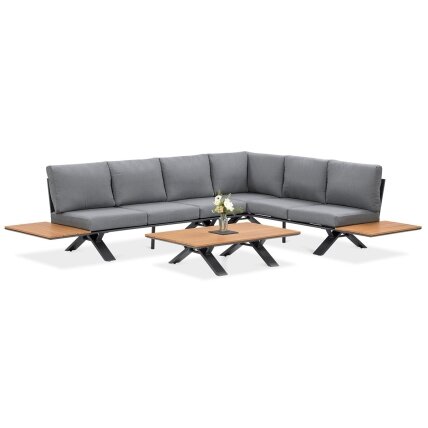 Lauko baldai kampas SORRENTO WOOD Graphite 9