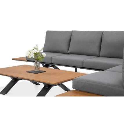 Lauko baldai kampas SORRENTO WOOD Graphite 8