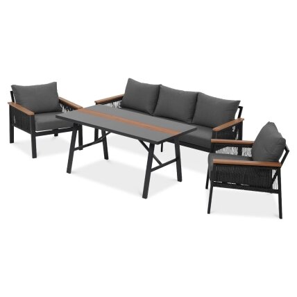 Lauko baldai terasai ASCONA DINING GREY 2+1 1 Lauko baldai terasai ASCONA DINING GREY 2+1 1