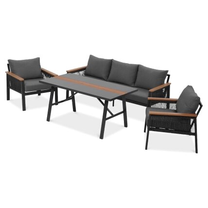 Lauko baldai terasai ASCONA DINING GREY 2+1 Lauko baldai terasai ASCONA DINING GREY 2+1