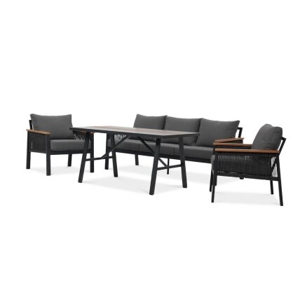 Lauko baldai terasai ASCONA DINING GREY 2+1 6 Lauko baldai terasai ASCONA DINING GREY 2+1 6