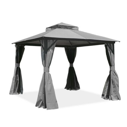 Lauko pavėsinė su tinkleliu nuo uodų ir užuolaidomis VANCOUVER 3x3 Grey 12
