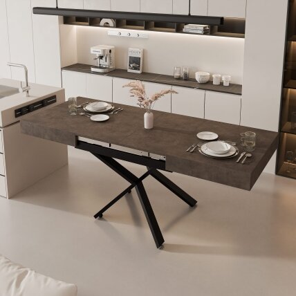 Išskleidžiamas kavos staliukas SANELLE X su aukščio reguliavimo galimybe Spalvos: Juoda / dark grey chicago concrete 1 Išskleidžiamas kavos staliukas SANELLE X su aukščio reguliavimo galimybe Spalvos: Juoda / dark grey chicago concrete 1