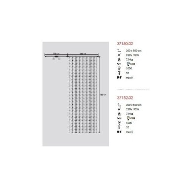 LED šviesos užuolaida 200x500 LED šviesos užuolaida 200x500