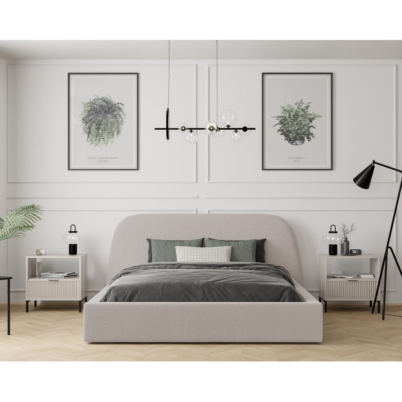 Minkšta lova CLOUD su mediniu groteliniu pagrindu ir patalynės dėže Spalvos: Gerra 20 (pudrinė rožinė), miegamoji zona: 160x200 cm 3