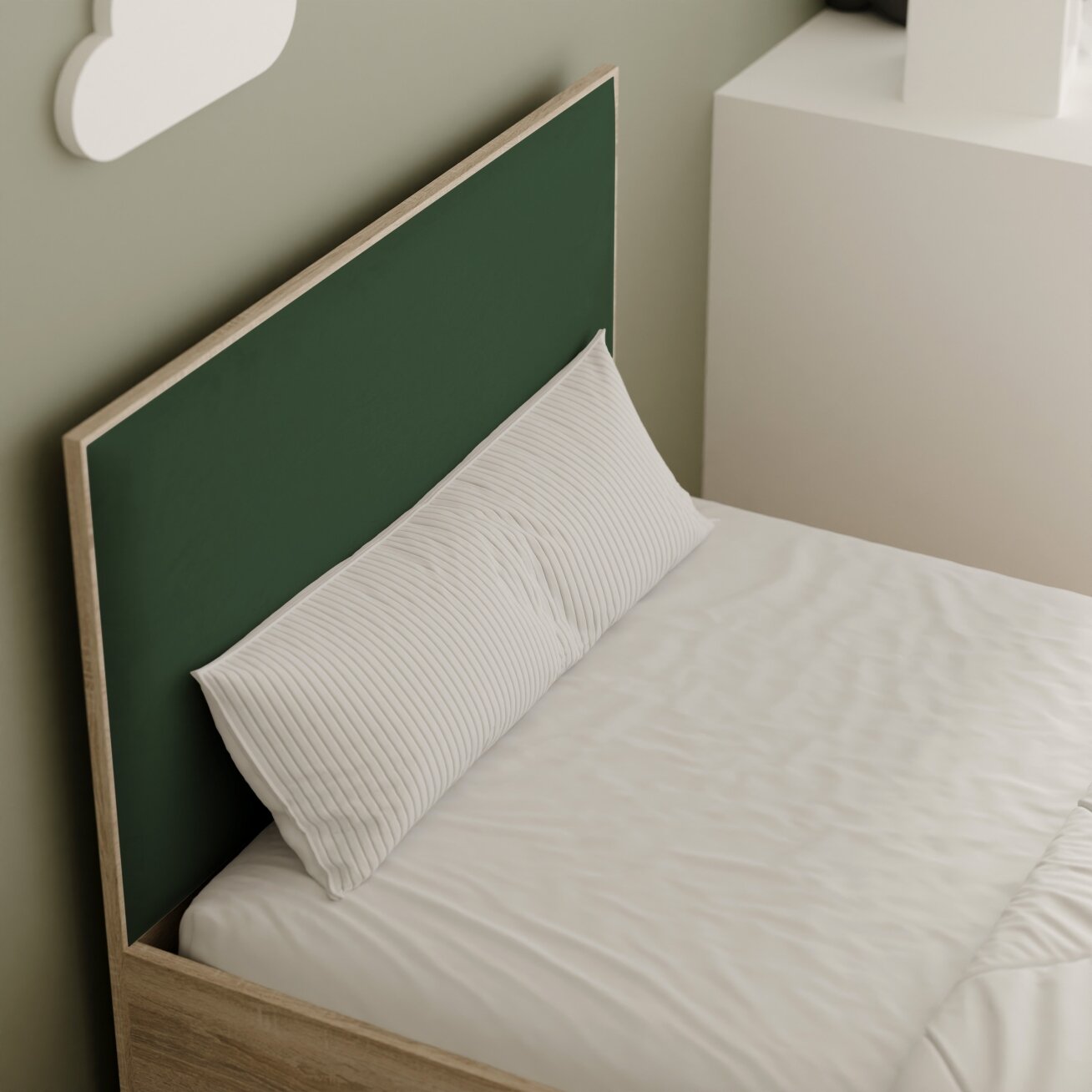 Lova su apmuštomis plokštėmis ir lovos grotelėmis SASHI 90x200 cm Putų čiužinys: ne, Spalvos: Royal 33 (Tamsiai žalia), Spalva: Sonoma ąžuolas 2 Lova su apmuštomis plokštėmis ir lovos grotelėmis SASHI 90x200 cm Putų čiužinys: ne, Spalvos: Royal 33 (Tamsiai žalia), Spalva: Sonoma ąžuolas 2