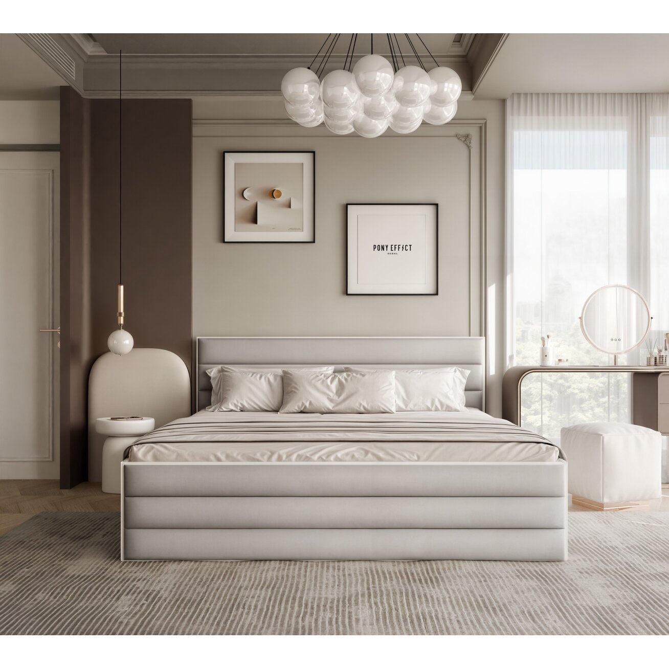 Lova su apmuštais skydeliais VANTAGE su patalynės dėže Miegojimo plotas: 160x200 cm, Putų čiužinys: taip, Spalvos: Royal 04 (Šviesiai smėlinė) 2 Lova su apmuštais skydeliais VANTAGE su patalynės dėže Miegojimo plotas: 160x200 cm, Putų čiužinys: taip, Spalvos: Royal 04 (Šviesiai smėlinė) 2
