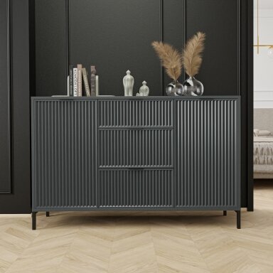 Loftinė komoda su stalčiais WAVE 135 cm Spalva: Greenstone (žalia)