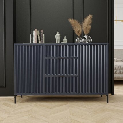 Loftinė komoda su stalčiais WAVE 135 cm Spalva: indigo (tamsiai mėlyna)