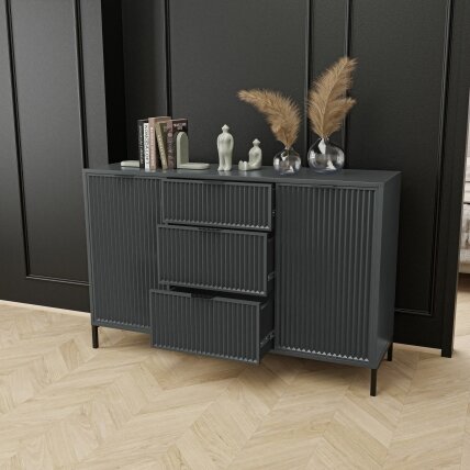 Loftinė komoda su stalčiais WAVE 135 cm Spalva: Greenstone (žalia) 2