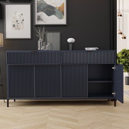 Loftinė komoda su stalčiais WAVE 165 cm Spalvos: indigo (tamsiai mėlyna) 1