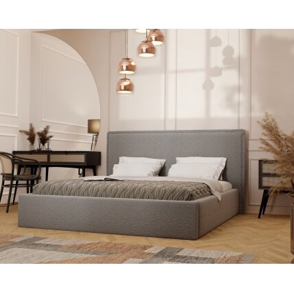 Minkšta lova COFY su medinėmis grotelėmis ir patalynės dėže Spalvos: Gerra 70 (Pilka), miegamoji zona: 140x200 cm 3