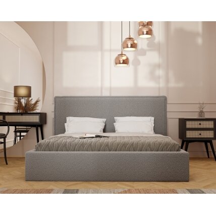 Minkšta lova COFY su mediniu groteliniu pagrindu ir patalynės dėže Spalvos: Gerra 70 (Pilka), miegamoji dalis: 160x200 cm 2