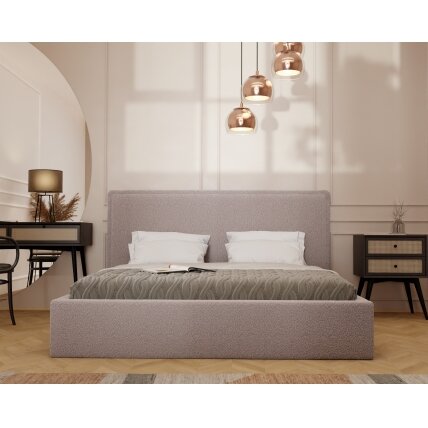 Minkšta lova COFY su mediniu groteliniu pagrindu ir patalynės dėže Spalva: Gerra 20 (pudrinė rožinė), miegojimo plotas: 140x200 cm 2