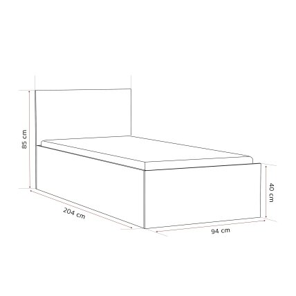 Lova su mediniu grotelių pagrindu SIMPLE 90x200 cm Spalvos: Balta, putų čiužinys: ne 5