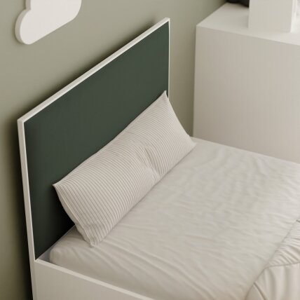 Lova su apmuštomis panelėmis ir grotelių rėmu SASHI 90x200 cm Putų čiužinys: ne, Spalvos: Royal Green (Žalia), Spalva: Balta 2 Lova su apmuštomis panelėmis ir grotelių rėmu SASHI 90x200 cm Putų čiužinys: ne, Spalvos: Royal Green (Žalia), Spalva: Balta 2