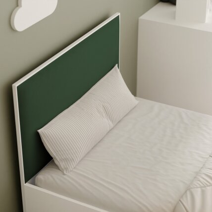 Lova su apmuštomis panelėmis ir grotelėmis SASHI 90x200 cm Putų čiužinys: ne, Spalvos: Royal 33 (Tamsiai žalia), Spalva: Balta 2 Lova su apmuštomis panelėmis ir grotelėmis SASHI 90x200 cm Putų čiužinys: ne, Spalvos: Royal 33 (Tamsiai žalia), Spalva: Balta 2