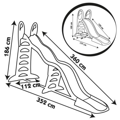 Megagliss 2in1 vaikiška čiuožykla iki 360cm - Smoby