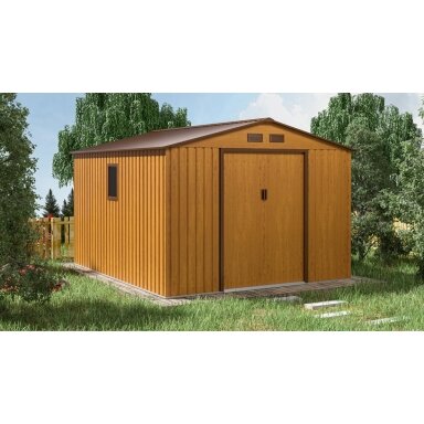 Metalinis įrankių namelis HUDSON 9x10 Oak Brown