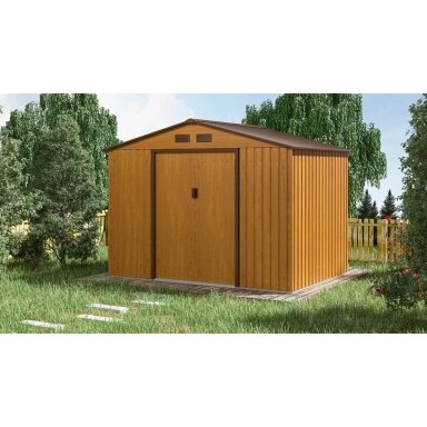 Metalinis įrankių namelis HUDSON 9x6 Oak Brown