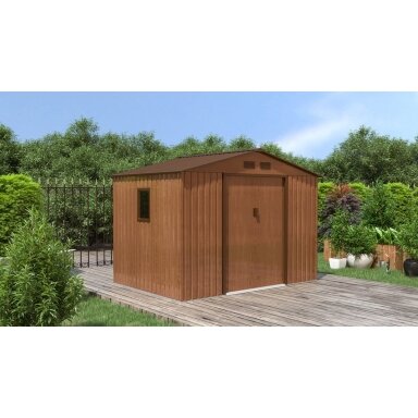 Metalinis įrankių namelis HUDSON 9x6 Walnut