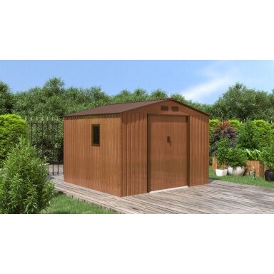 Metalinis įrankių namelis HUDSON 9x8 Walnut
