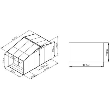 Metalinis įrankių namelis MADISON 11x6 Cold Grey
